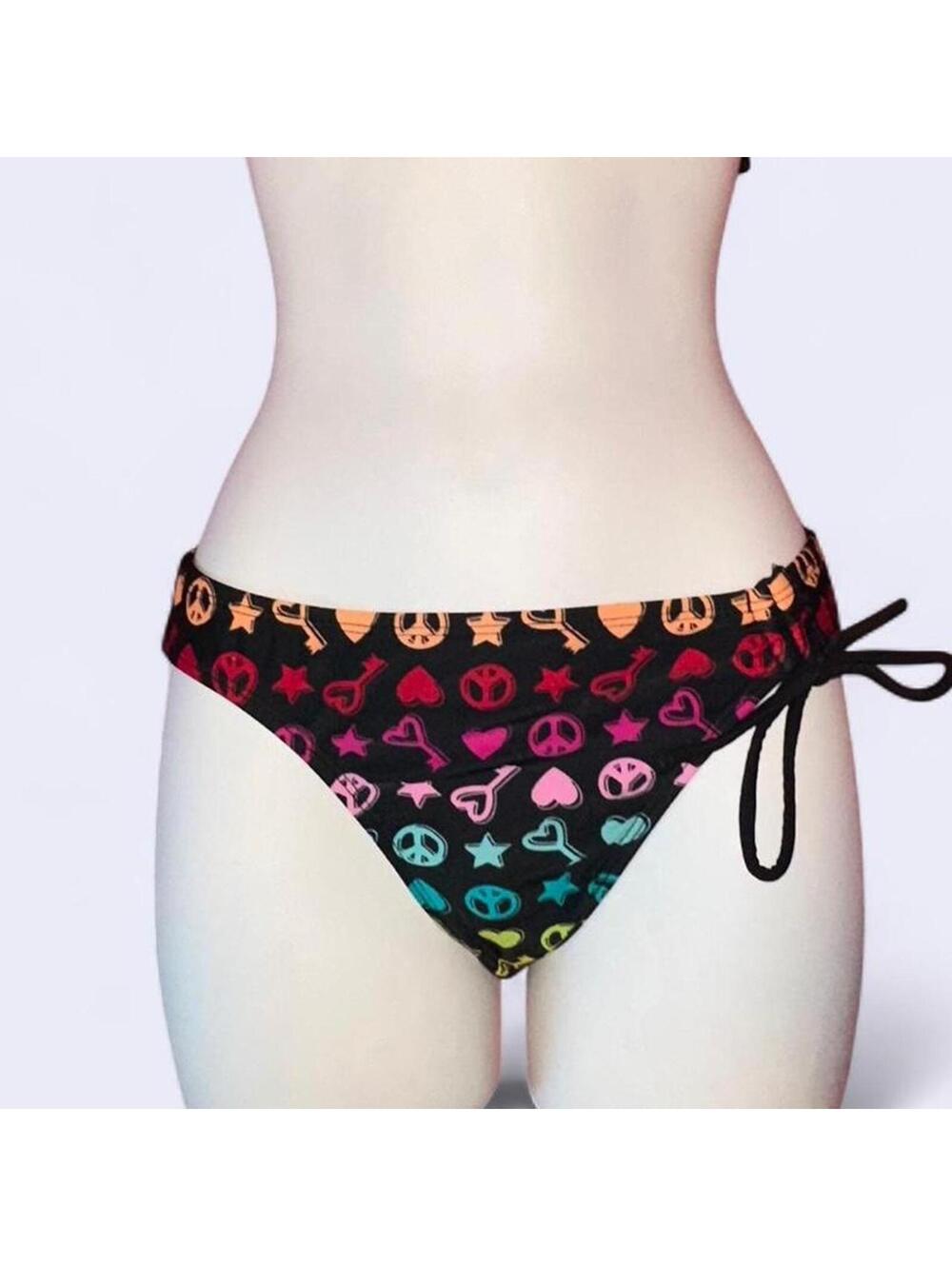 y2k scenecore bikini bottoms with tie on the side, Medium